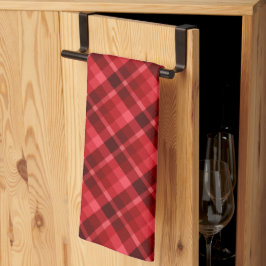 ルビーかわいらしレッド格子柄キッチンタオル キッチンタオル