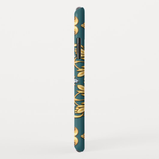 ルビーでシームレスな黄金色のパターン Case-Mate iPhoneケース (裏面/右)