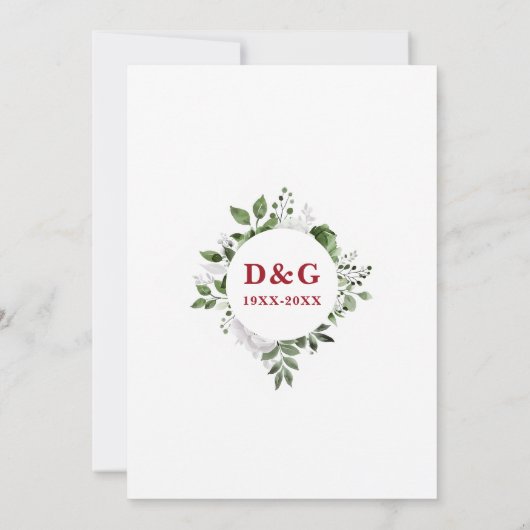 ルビーで彩る40周年結婚記念日のお祝い 招待状 (裏面)