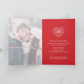 ルビーで40年間の愛を祝う 40周年記念 招待状 (内部)
