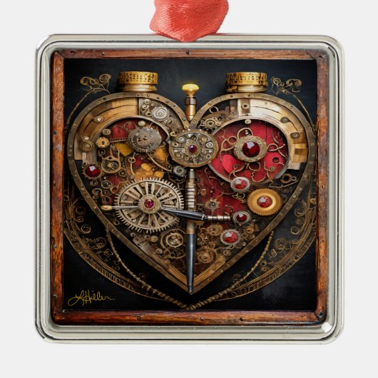 ルビーとギアハートスチームパンクシリーズ メタルオーナメント (正面)
