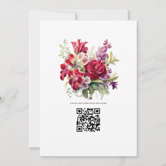 ルビーとセージのフローラ冬の結婚式 招待状 (裏面)