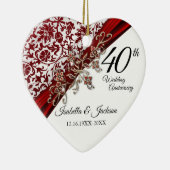 ルビーとホワイトの40周年フローラ セラミックオーナメント (右)