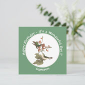 ルビーのどを持つスズメハチドリ、お誕生日会やその他のパーティー 招待状 (スタンド正面)