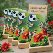 ルビーののどをしたハチドリと真っ赤な花 Case-Mate iPhoneケース