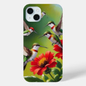 ルビーののどをしたハチドリと真っ赤な花 Case-Mate iPhoneケース (裏面)