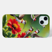 ルビーののどをしたハチドリと真っ赤な花 Case-Mate iPhoneケース (裏面 (横))