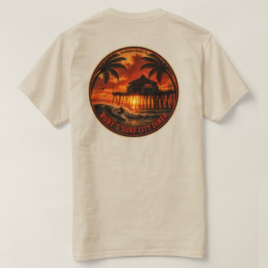 ルビーのサーフシティダイナー Tシャツ (デザイン裏面)
