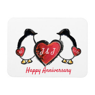 ルビーの創立結婚40周年ペンギン マグネット