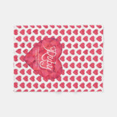 ルビーの名前は水の色のハート宝石の毛布を意味 フリースブランケット (正面(横))