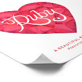 ルビーの名前は水の色を意味するハート赤い宝石 ポスター (角)