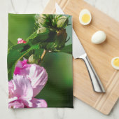 ルビーの喉が詰まったハミングバード – オリジナル写真 キッチンタオル (四つ折り)