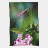 ルビーの喉が詰まったハミングバード – オリジナル写真 キッチンタオル (縦)