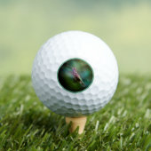 ルビーの喉が詰まったハミングバード – オリジナル写真 ゴルフボール (インサイチュ 木)