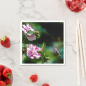 ルビーの喉が詰まったハミングバード – オリジナル写真 スタンダードカクテルナプキン (インサイチュ)