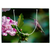 ルビーの喉が詰まったハミングバード – オリジナル写真 ラージペーパーバッグ (裏面)