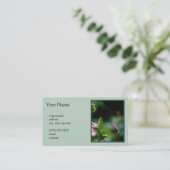 ルビーの喉が詰まったハミングバード – オリジナル写真 名刺 (スタンド正面)