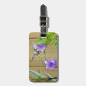 ルビーの喉の詰まったハミングバパーソナライズされたード ラゲッジタグ (正面縦)