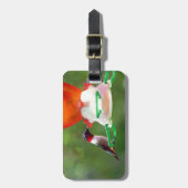 ルビーの喉の詰まったハミングバード ラゲッジタグ (正面縦)