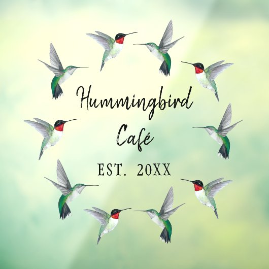 ルビーの喉をかいたハチドリのリースの窓がしがみつく ウィンドウサイン (シート3)