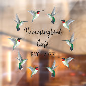 ルビーの喉をかいたハチドリのリースの窓がしがみつく ウィンドウサイン (シート2)