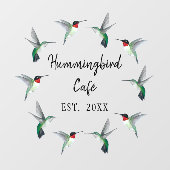 ルビーの喉をかいたハチドリのリースの窓がしがみつく ウィンドウサイン (シート)