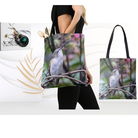 ルビーの喉を張ったハミングバード トートバッグ