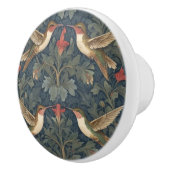 ルビーの喉を突いたハミングバーズウィリアム・モリススタイル セラミックノブ (右)