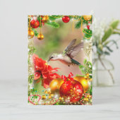 ルビーの喉を突いたハミングバードクリスマスカード シーズンカード (スタンド正面)