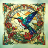 ルビーの喉を通したハミングバフェイクードステンドグラス ウィンドウサイン (シート3)