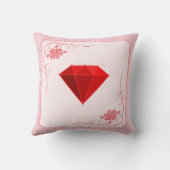 ルビーの宝石。ジュエリー。40周年結婚記念日 クッション (裏面)