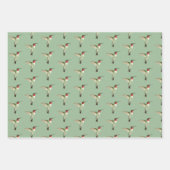 ルビーの水切りのハチドリの模様 ラッピングペーパーシート (正面2)