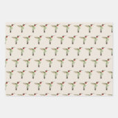 ルビーの水切りのハチドリの模様 ラッピングペーパーシート (正面)