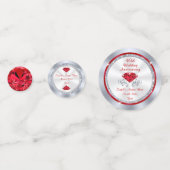 ルビーの第40結婚記念日のテーブルの装飾 コンフェッティ (正面)