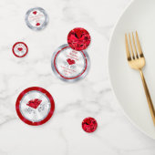 ルビーの第40結婚記念日のテーブルの装飾 コンフェッティ (グループ)