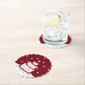 ルビーの結婚アニバーサリーケーキデザイン ペーパーコースター (インサイチュ)