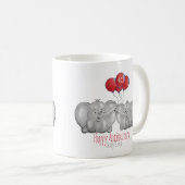 ルビーの結婚アニバーサリーゾウ贈り物40位 コーヒーマグカップ (正面右)