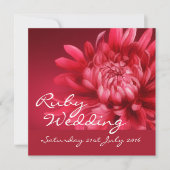 ルビーの結婚式招待状 40周年 四角 招待状 (正面)