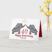 ルビーの結婚結婚記念日の妻エレファントカード40枚 カード (黄色い花)