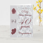 ルビーの結婚記念日おめでとう カード (黄色い花)