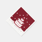 ルビーの結婚記念日ケーキとバンティング スタンダードカクテルナプキン (角)