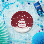 ルビーの結婚記念日ケーキとバンティング ペーパープレート (パーティー)