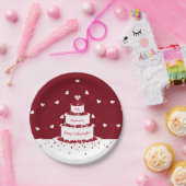 ルビーの結婚記念日ケーキとバンティング ペーパープレート (パーティー)