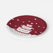 ルビーの結婚記念日ケーキとバンティング ペーパープレート (アングル)