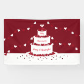 ルビーの結婚記念日ケーキとバンティング 横断幕 (横)