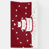 ルビーの結婚記念日ケーキとバンティング 横断幕 (縦)