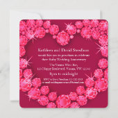 ルビーの結婚記念日40周年 赤いパーティーの招待状 招待状 (裏面)