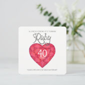 ルビーの結婚記念日 ラブ ソー ストロング ハート ウォーターカラー 招待状 (スタンド正面)