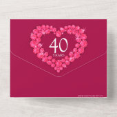 ルビーの結婚40周年記念の封筒ハート オールインワン招待状 (裏面)