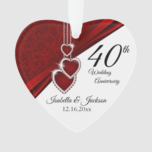 ルビーの結婚40周年記念の思い出 オーナメント (正面)